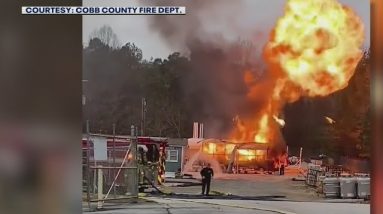 Fireball launched into the air propane tank explosion caught on camera